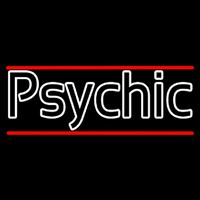 White Double Stroke Psychic And Red Line Neon Sign