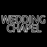 White Double Stroke Wedding Chapel Neon Sign