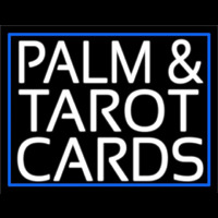 White Palm And Tarot Cards Block Neon Sign