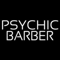 White Psychic Barber Neon Sign