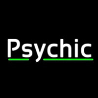 White Psychic Green Line Neon Sign