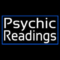 White Psychic Readings With Blue Border Neon Sign