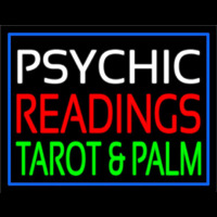 White Psychic Red Readings Green Tarot And Palm Neon Sign