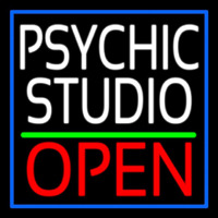 White Psychic Studio Red Open Green Line Neon Sign