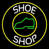 White Shoe Shop With Border Neon Sign