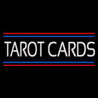 White Tarot Cards With Line Neon Sign