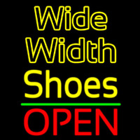 Wide Width Shoes Open Neon Sign