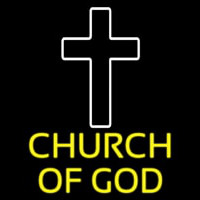 Yellow Church Of God Neon Sign