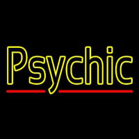 Yellow Double Stroke Psychic Neon Sign