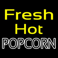 Yellow Fresh Hot White Popcorn Neon Sign