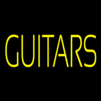 Yellow Guitars Green Line Neon Sign