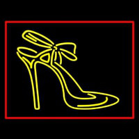 Yellow High Heels With Ribbon Neon Sign