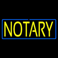 Yellow Notary Blue Border Neon Sign