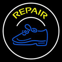 Yellow Repair Shoe With Border Neon Sign