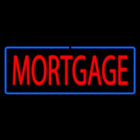 Red Mortgage Blue Border Neon Sign