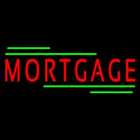 Red Mortgage Green Lines Neon Sign