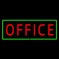 Red Office Green Border Neon Sign