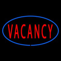 Vacancy Oval Blue Neon Sign