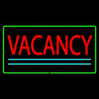 Vacancy Rectangle Green Neon Sign