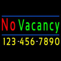 No Vacancy With Phone Number Neon Sign