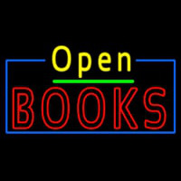 Yellow Open Red Books Neon Sign