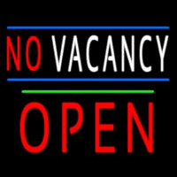 No Vacancy Block Red Open Green Line Neon Sign