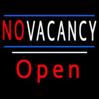 No Vacancy Open White Line Neon Sign