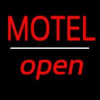 Motel Open White Line Neon Sign