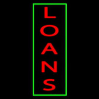 Vertical Red Loans Green Border Neon Sign