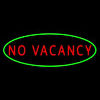 No Vacancy Oval Green Border Neon Sign