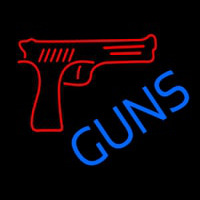 Red Guns Block Neon Sign