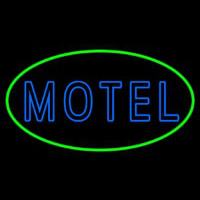 Blue Motel Double Stroke And Green Border Neon Sign