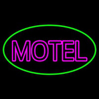 Motel With Green Border Neon Sign