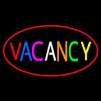 Multi Colored Vacancy With Red Border Neon Sign