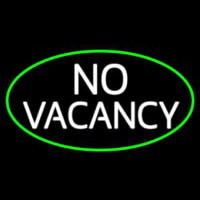 No Vacancy Oval Green Border Neon Sign