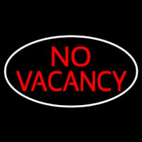 Red No Vacancy With White Border Neon Sign