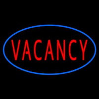 Red Vacancy With Blue Border Neon Sign