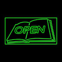 Book Open Logo Neon Sign