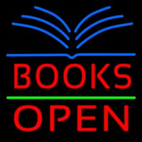 Red Books Open Neon Sign