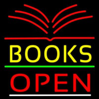 Yellow Books Open Neon Sign