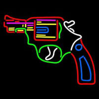 Gun Logo Neon Sign