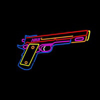 Hand Gun Neon Sign