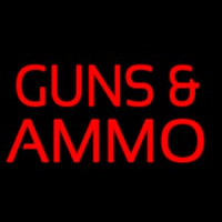 Red Guns And Ammo Block Neon Sign