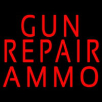 Red Gun Repair Ammo Neon Sign