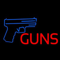 Red Guns With Blue Logo Neon Sign