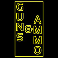 Vertical Guns And Ammo Neon Sign